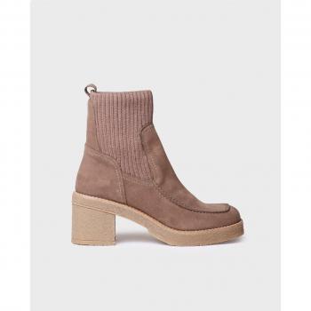 Botines de mujer PRAGA-SY en serraje y lana con tonos lisos