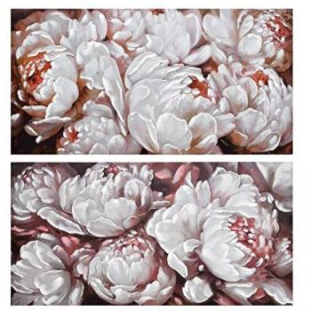 Cuadro DKD Home Decor 120 x 3 x 60 cm Flores Romántico (2 Unidades)