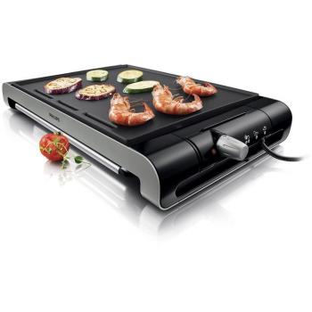 Philips HD4418/20 - Plancha de Asar Antiadherente, 2300 W, Apta para Lavavajillas, Color Negro