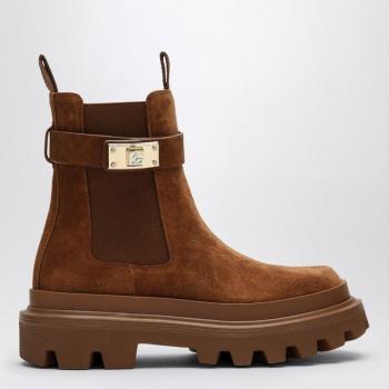 Dolce & Gabbana Women's Suede Chelsea Boots in Brown | Size 39.5 EU / 9.5 US / 6.5 UK | CT1002A3G54