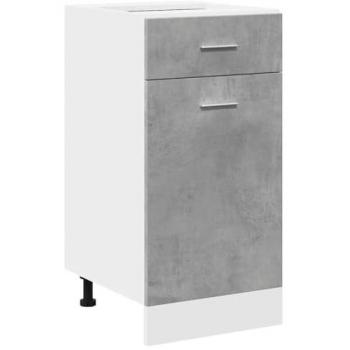 Armario inferior con cajón de contrachapada gris hormigón 40x46x81,5cm