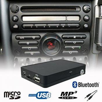 Manos Libres Bluetooth A2DP USB SD AUX Adaptador de Interfaz de Cambiador de CD para Mini Cooper R50 R52 R53 Boost Radio
