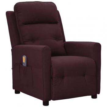 Sillón de masaje reclinable de tela morado vidaXL