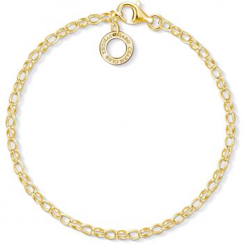 Thomas Sabo Gold Plated Charm Bracelet X0243-413-39, Size 15.5 cm, Women's Bracelet Carrier, Yellow, ONE SIZE