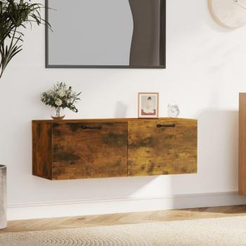 Gabinete colgante de madera contrachapada de roble ahumado 100x36,5x35 cm multicapa