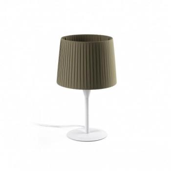 Lámpara de mesa Samba Tela, acero 39 cm, mini sobremesa blanca/encintada verde