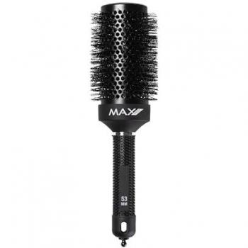 Max Pro Cepillo Redondo de Cerámica 53mm - Apto para Aire Caliente, Volumen, Rizos y Secador - Ideal para Cabello Rizado