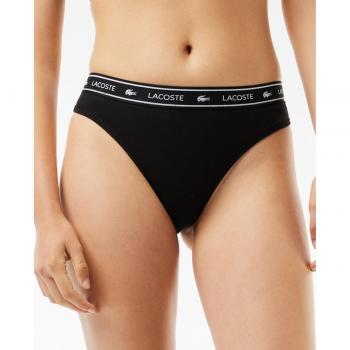Braguitas Tanga Lacoste con Logo Negro - M