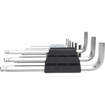 Juego de llaves acodadas de acero inoxidable KS Tools 647938, Juego de atornilladores acodados KS TOOLS 964.0420, Juego de llaves Allen acodadas con cabeza esférica de acero fino