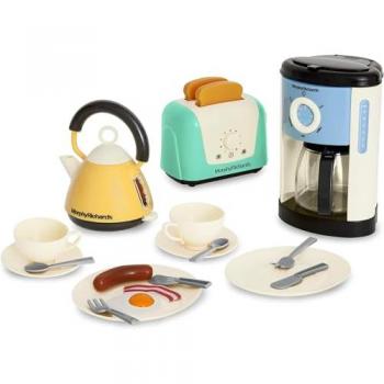 Set de Cocina Morphy Richards Casdon - Juego de Electrodomésticos para Niños con Tostadora, Cafetera, Tetera y Comida de Juguete - A partir de 3 Años - Pastel