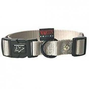 Collar de perro ajustable de nylon gris Martin Sellier 20-40/55 con correa
