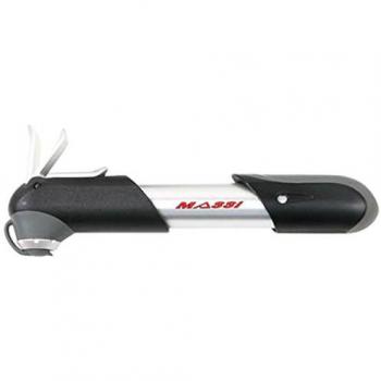 Massi CM-27 Inflador para Bicicleta, Unisex Adulto, Negro/Plata, 175 mm