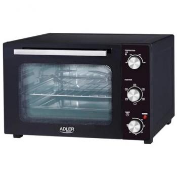 Adler 35L Electric Oven with Convection and Rotisserie Function, Temperature Control 90-230°C, 60-Minute Timer, Includes Rack and Tray