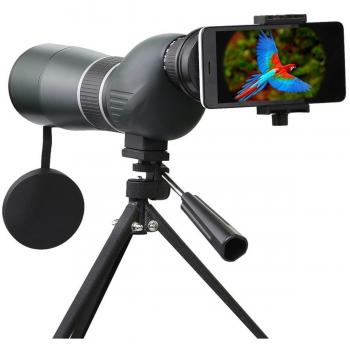 Telescopio Monocular, SGODDE 15- 45 x 60 Zoom impermeable monocular telescopio de un solo tubo HD con trípode estuche y Digiscoping adaptador