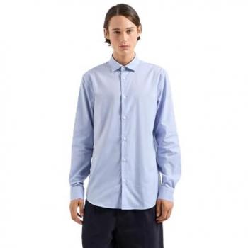 Armani Exchange Slim Fit Long Sleeve Shirt - Light Blue - Size L