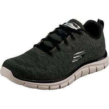 Zapatillas de Running Skechers Track Front para Hombre, Tejido Verde Oliva con Ribete Negro, Talla 44 EU