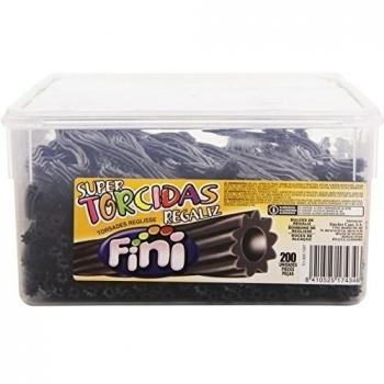 Fini Regaliz Sabor Original - Super torcidas, regaliz negro, 200 piezas