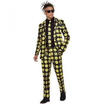 Disfraz de Traje Negro con Emoji para hombre