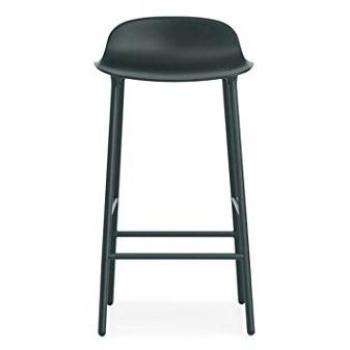 Taburete de bar Form verde con estructura de acero, altura 65 cm - Normann Copenhagen