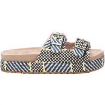 Sandalia de Plataforma para Mujer Refresh 171562 Navy con Detalles en Azul Marino