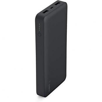 Belkin batería externa Pocket Power 15K, power bank, iPhone 12, 12 Pro, 12 Pro Max, 12 mini, 11, 11 Pro, Pro Max, X, XS, XS Max, 8, 8+, iPad y Samsung Galaxy S10, S10+ y S10e, negro