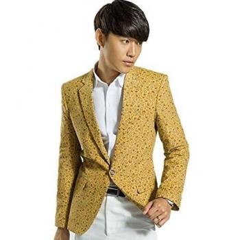 MYS Hombre poco Flores Smoking Traje de fiesta y pantalón Set Marrón marrón Adaptado