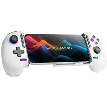 Gamepad Bluetooth Mars Gaming MGPX Pro 2 en 1, Soporte Smartphone hasta 7, Joysticks y Gatillos Magnéticos Hall Effect, Compatible PS4/Switch/Switch 2/PC/Android/iOS 13