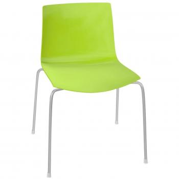 arper Catifa 46 0251 - Silla Unicolor Verde/Carcasa Brillante/Dentro Mate/Soporte Cromado