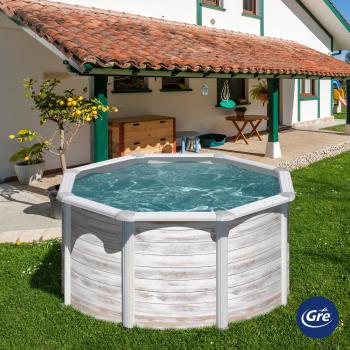 Piscina de Acero Finlandia Gre KIT240N 240X120 cm, aspecto nórdico