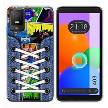 Funda Silicona Transparente Personalizada para TCL 403 con Diseño de Zapatillas 14