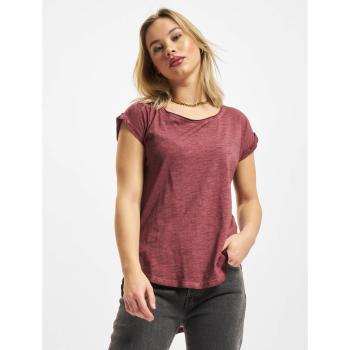 Urban Classics Ladies Long Back Shaped Spray Dye Tee T-Shirt, Burgundy