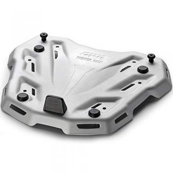 GIVI Parrilla Monokey M9A de aluminio 3 mm satinado y anodizado con kit de placa completo para caja superior Monokey, carga útil máxima 6 kg