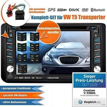 2DIN Auto Radio Creatone V de 336dg para VW T5 Transporter