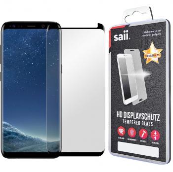 Saii Samsung Galaxy S8+ Protector de Pantalla [Ultra delgado] 9H protector de pantalla en cristal templado resistente para Samsung Galaxy S8+ [COBERTURA COMPLETA] - Negro