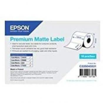 Epson C33S045531 Premium Matte Label - Die-cut Roll: 102mm x 51mm, 650 Labels per Roll for ColorWorks C3400/C3500 Inkjet Printers