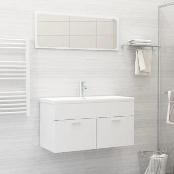 Juego de muebles de baño Día y Noche en madera de ingeniería blanca