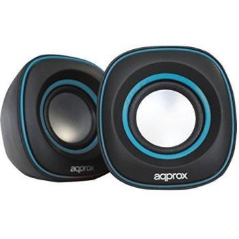 Approx SPX2 - Mini Altavoces Multimedia 2.0, Color Negro y Azul