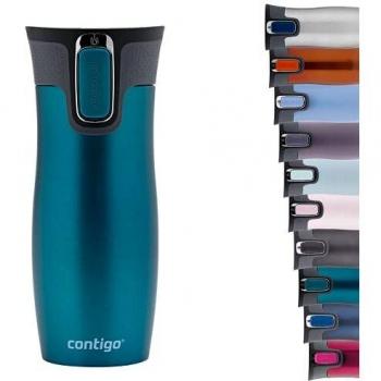 Contigo West Loop Autoseal Travel Mug, Stainless Steel Thermal Mug, Vacuum Flask, Leakproof Tumbler, Coffee Mug with BPA Free Easy-Clean Lid, 470 ml, Bay