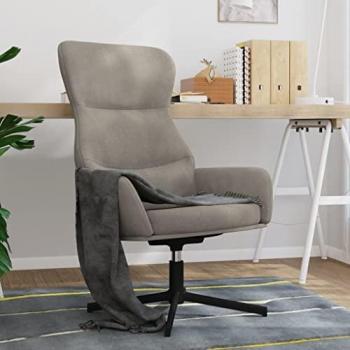 Silla de Relajación de Terciopelo Gris Claro