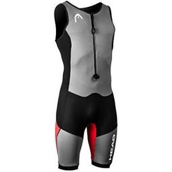 Head Myboost Lite Shorty de natación y triatlón, sin mangas, en color gris, negro y rojo