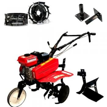 Motoazada Manual SAKAWA 7CV 3V con Ruedas Metálicas, Asurcador y Mangones