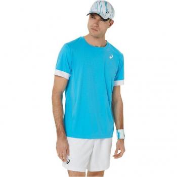Camiseta de Tenis ASICS Game de Manga Corta para Hombres en Color Azul, Tamaño S