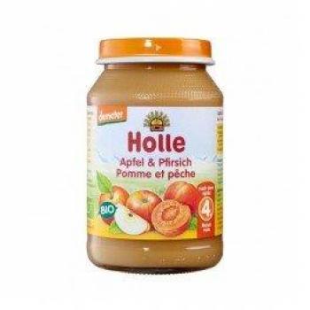 Tarrito BIO de manzana y melocotón +4 meses Holle 190 g