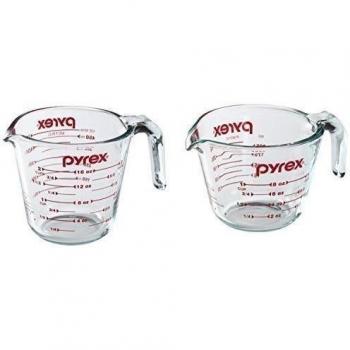 Pyrex Prepware 2-Quart Measuring Cup, Clear with Red Measurements - 1-Cup & 2-Cup by Pyrex