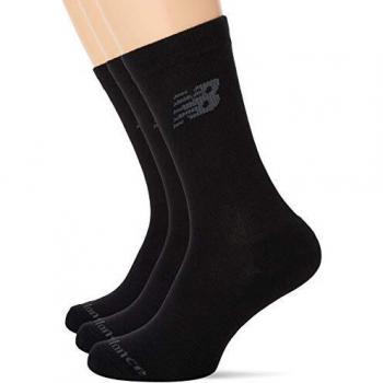 New Balance 3 Pack Crew Calcetines, Unisex, Negro, L