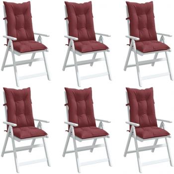 Cojines para silla con respaldo alto 2 vinos rojos 120x50x7 cm