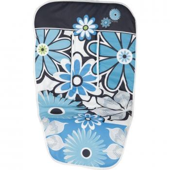 Colchoneta universal para silla de paseo Babyline Flores turquesa con diseño floral, acolchado suave, fácil de colocar y lavar, adecuada para sillas de paseo estándar