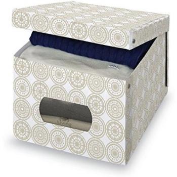 Domopak Caja Guardarropa Living Ella LBlanco Y Beige42x50x31 cm