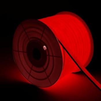 Bobina Neón LED 7.5 W/m Regulable 220V AC 120 LEDs/m 50m Semicircular 180º Rojo IP67 Corte Cada 100 cm