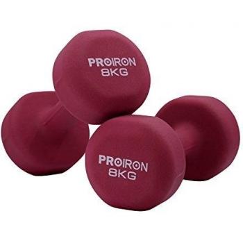 PROIRON Mancuernas de Neopreno -Mancuernas con Revestimiento de Neopreno 2 x 8 kg